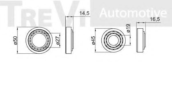 Комплект подшипника ступицы колеса TREVI AUTOMOTIVE KR150