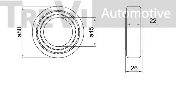 Комплект подшипника ступицы колеса TREVI AUTOMOTIVE 50322