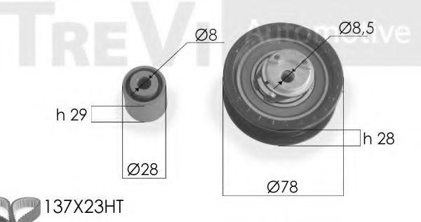 Комплект ремня ГРМ TREVI AUTOMOTIVE KD1174