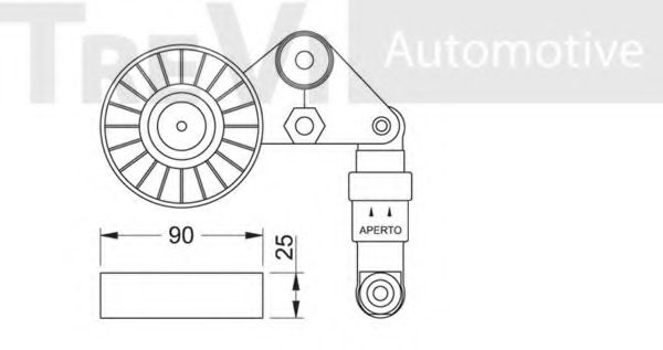 Натяжитель ремня, клиновой зубча TREVI AUTOMOTIVE T1553