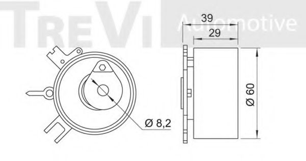 Натяжной ролик, ремень ГРМ TREVI AUTOMOTIVE 0829A3