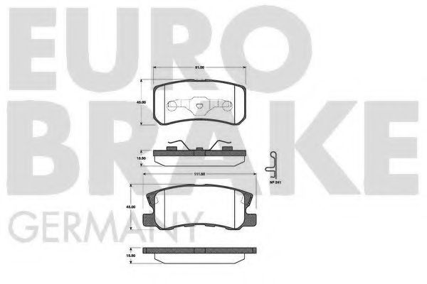 Комплект тормозных колодок, дисковый тормоз EUROBRAKE 5502223025