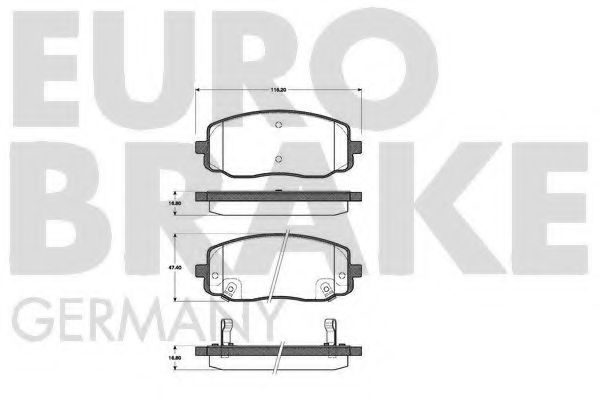 Комплект тормозных колодок, дисковый тормоз EUROBRAKE 5502223513