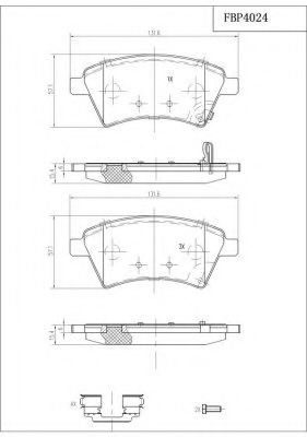 Комплект тормозных колодок, дисковый тормоз FI.BA FBP4024