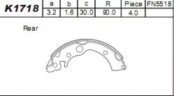 Комплект тормозных колодок ASIMCO K1718