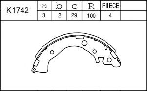 Комплект тормозных колодок ASIMCO K1742