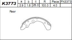 Комплект тормозных колодок ASIMCO K3773
