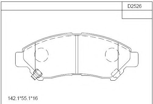 Комплект тормозных колодок, дисковый тормоз ASIMCO KD2526