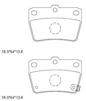 Комплект тормозных колодок, дисковый тормоз ASIMCO KD2637