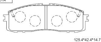 Комплект тормозных колодок, дисковый тормоз ASIMCO KD2733