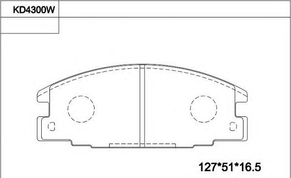 Комплект тормозных колодок, дисковый тормоз ASIMCO KD4300W