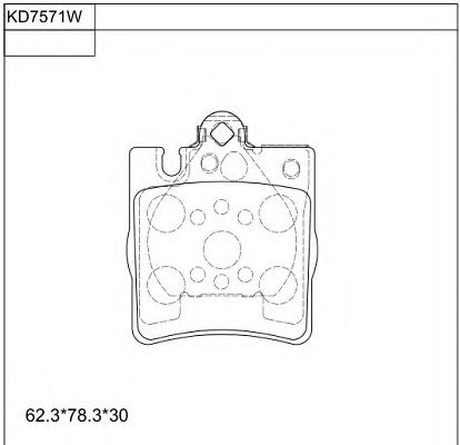 Комплект тормозных колодок, дисковый тормоз ASIMCO KD7571W