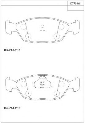 Комплект тормозных колодок, дисковый тормоз ASIMCO KD7701W