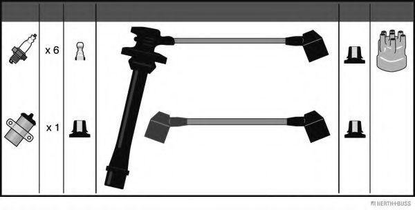 Комплект проводов зажигания HERTH+BUSS JAKOPARTS J5382005