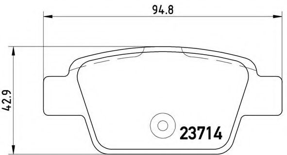 Комплект тормозных колодок, дисковый тормоз BREMBO P 23 080