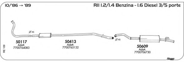 Система выпуска ОГ AKS DASIS SGRE109