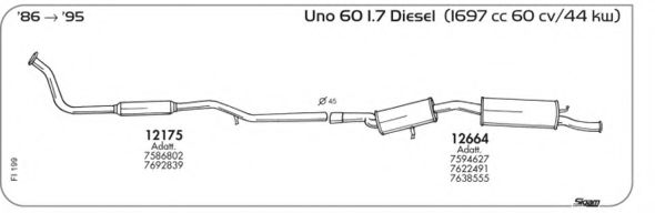 Система выпуска ОГ AKS DASIS SGFI199