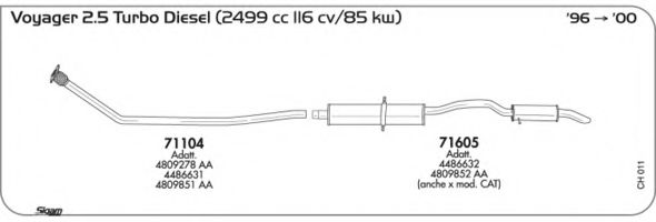 Система выпуска ОГ AKS DASIS SGCH011