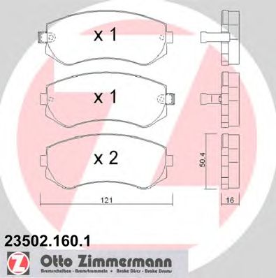 Комплект тормозных колодок, дисковый тормоз ZIMMERMANN 23502.160.1