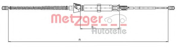 Трос, стояночная тормозная система METZGER 10.9032