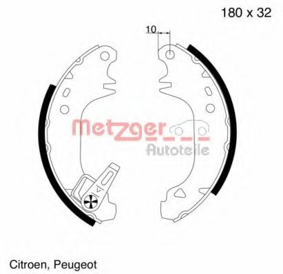 Комплект тормозных колодок METZGER MG 508