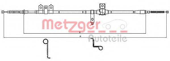 Трос, стояночная тормозная система METZGER 11.5346