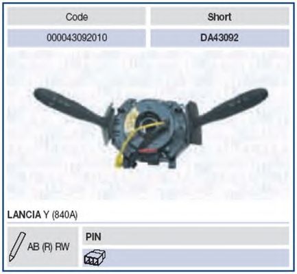 Выключатель на колонке рулевого управления MAGNETI MARELLI 43092