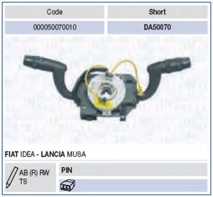 Выключатель на колонке рулевого управления MAGNETI MARELLI DA50070
