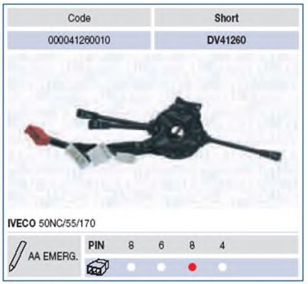 Выключатель на колонке рулевого управления MAGNETI MARELLI 41260