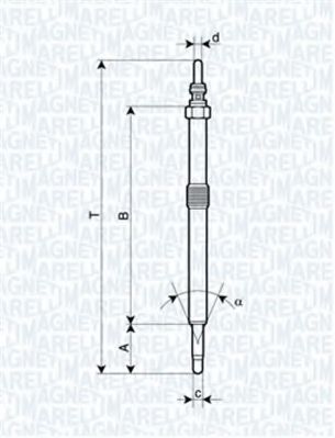 Свеча накаливания MAGNETI MARELLI 062900026304