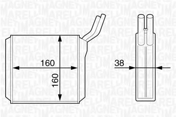 Теплообменник, отопление салона MAGNETI MARELLI 350218320000