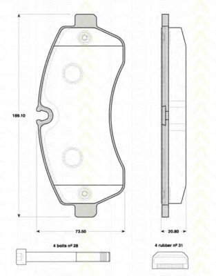 Комплект тормозных колодок, дисковый тормоз TRISCAN 8110 10560