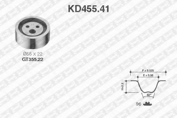 Комплект ремня ГРМ SNR KD455.41