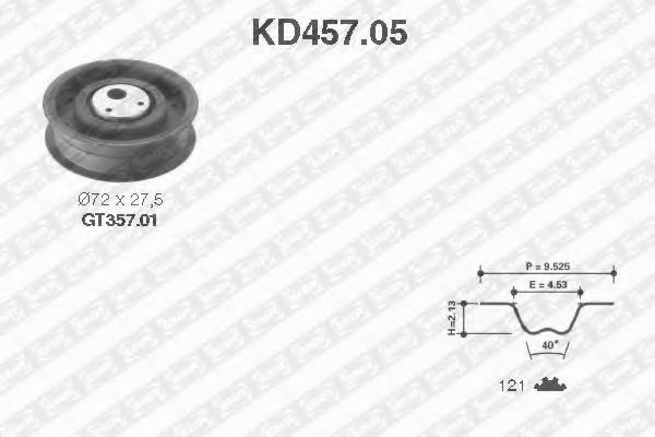 Комплект ремня ГРМ SNR KD457.05