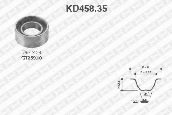 Комплект ремня ГРМ SNR KD458.35