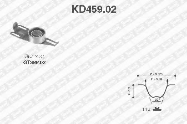 Комплект ремня ГРМ SNR KD459.02