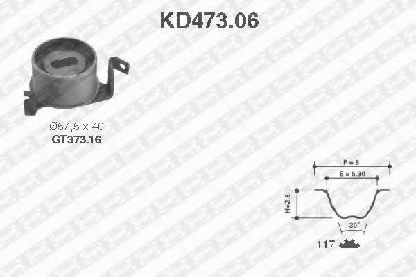 Комплект ремня ГРМ SNR KD473.06