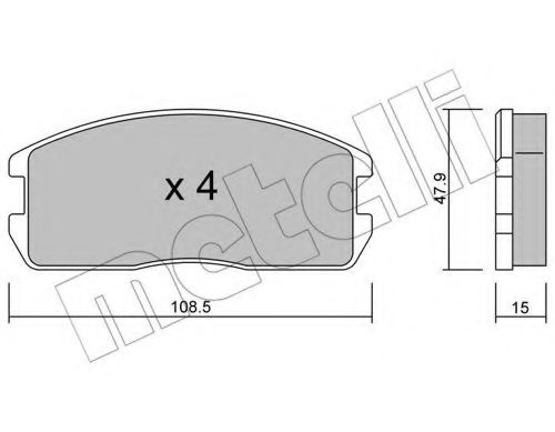 Комплект тормозных колодок, дисковый тормоз METELLI 22-0238-0