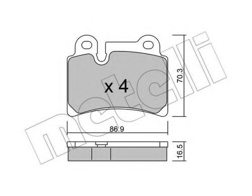 Комплект тормозных колодок, дисковый тормоз METELLI 22-0660-0