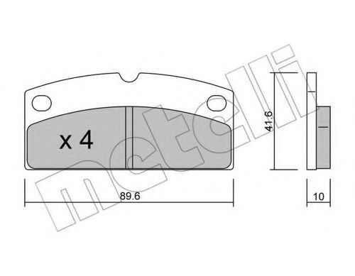Комплект тормозных колодок, дисковый тормоз METELLI 22-0767-0