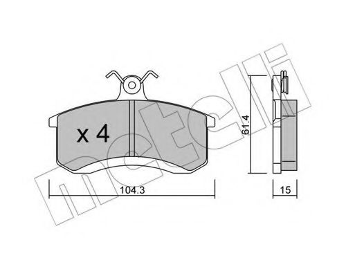 Комплект тормозных колодок, дисковый тормоз METELLI 22-0930-0