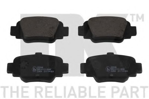 Комплект тормозных колодок, дисковый тормоз NK 222246