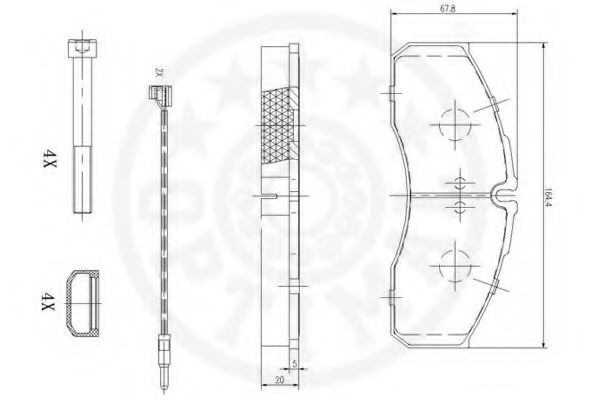 Комплект тормозных колодок, дисковый тормоз OPTIMAL 12026