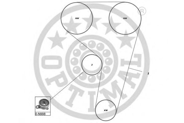Комплект ремня ГРМ OPTIMAL R1041