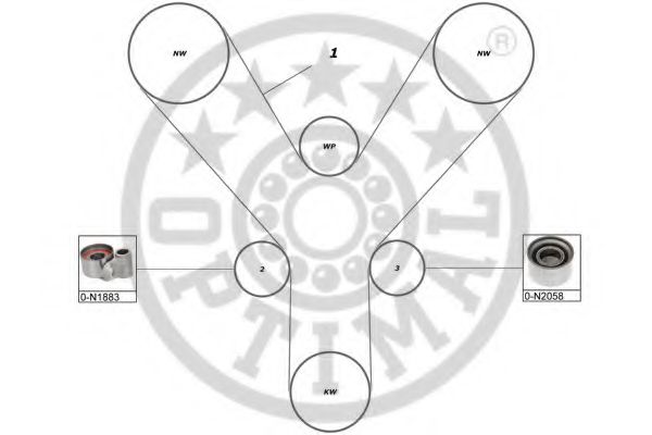 Комплект ремня ГРМ OPTIMAL R1569