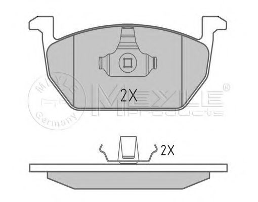 Комплект тормозных колодок, дисковый тормоз MEYLE 22036
