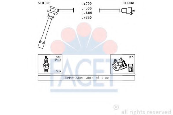 Комплект проводов зажигания FACET 4.9792