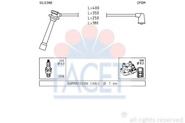 Комплект проводов зажигания FACET 4.7239