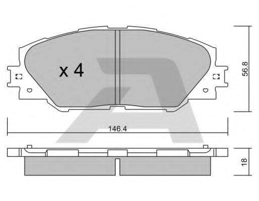 Комплект тормозных колодок, дисковый тормоз AISIN BPTO-1011
