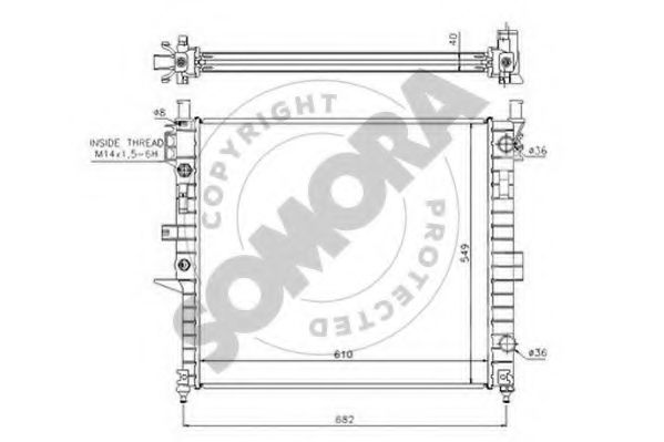 Радиатор, охлаждение двигателя SOMORA 170040